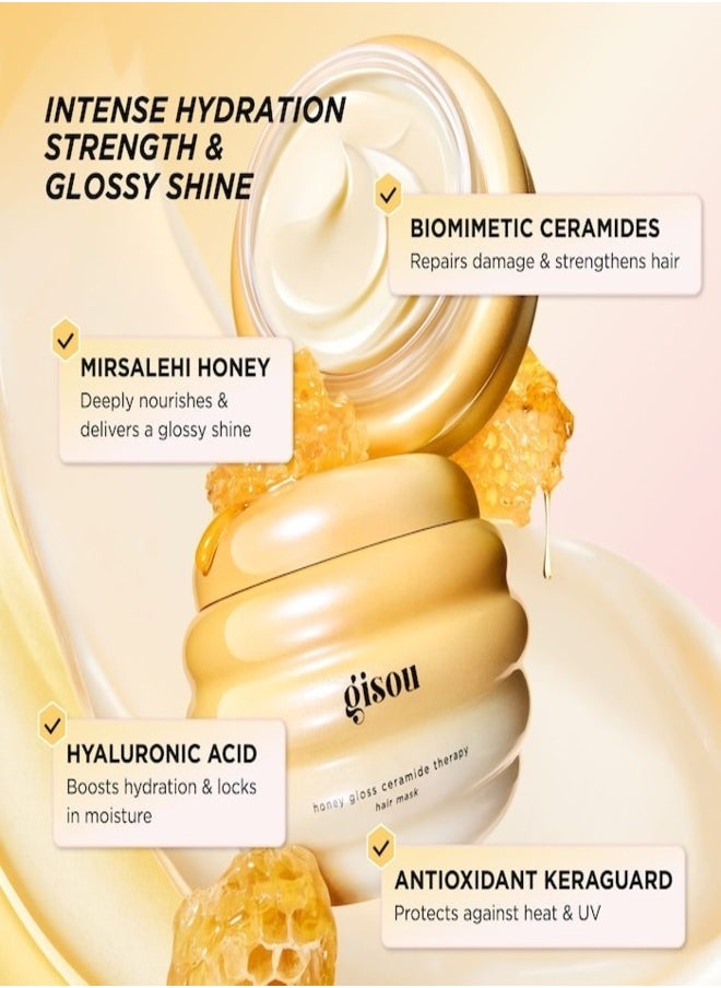 Gisou Honey Gloss Hydrating Hair Mask - Deep Nourishment & Shine, 230ml