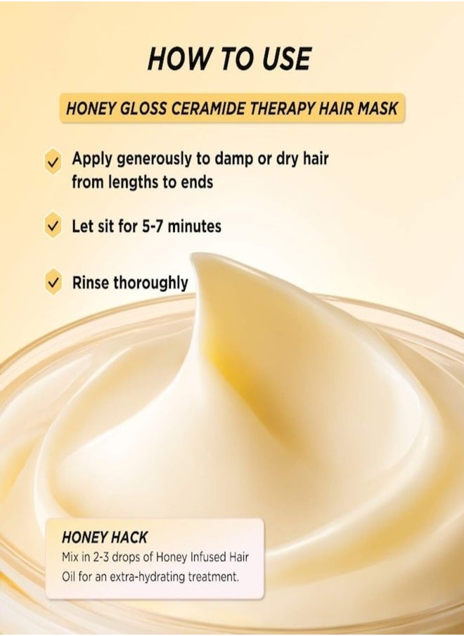 Gisou Honey Gloss Hydrating Hair Mask - Deep Nourishment & Shine, 230ml