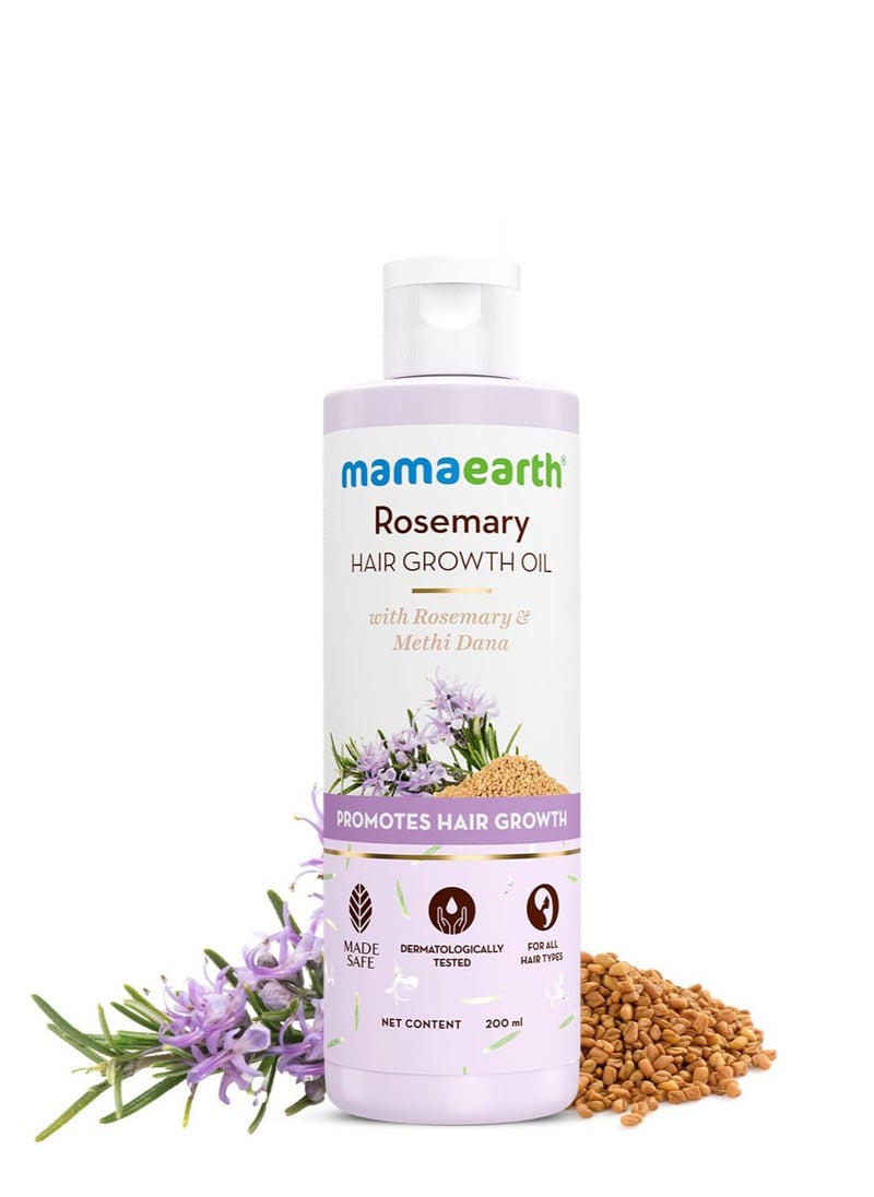 Mamaearth Rosemary Hair Growth Oil with Rosemary and Methi Dana for Promoting Hair Growth - 200 ml