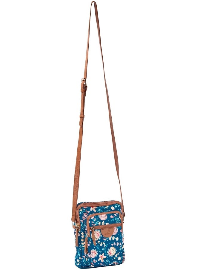 TEAL BY CHUMBAK Blue Bloom Women's Wallet Sling Bag - Blue Floral