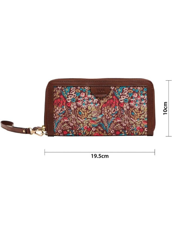 TEAL BY CHUMBAK Rainforest Long Wallet, Brown, Rainforest