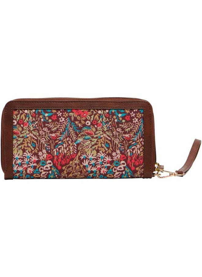 TEAL BY CHUMBAK Rainforest Long Wallet, Brown, Rainforest