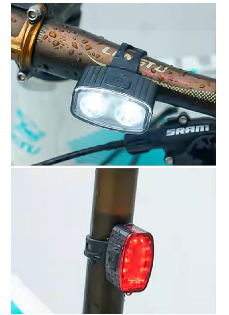 Round White Headlight Style 3 Led Tail Light Series Bicycle Tail Light