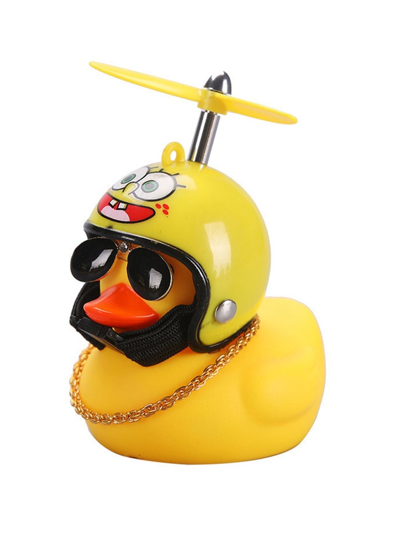 Children'S Bicycle Little Yellow Duck Squeeze Horn Suitable For Toddlers, Children, Adults Riding Lights Little Yellow Duck Helmet Toys