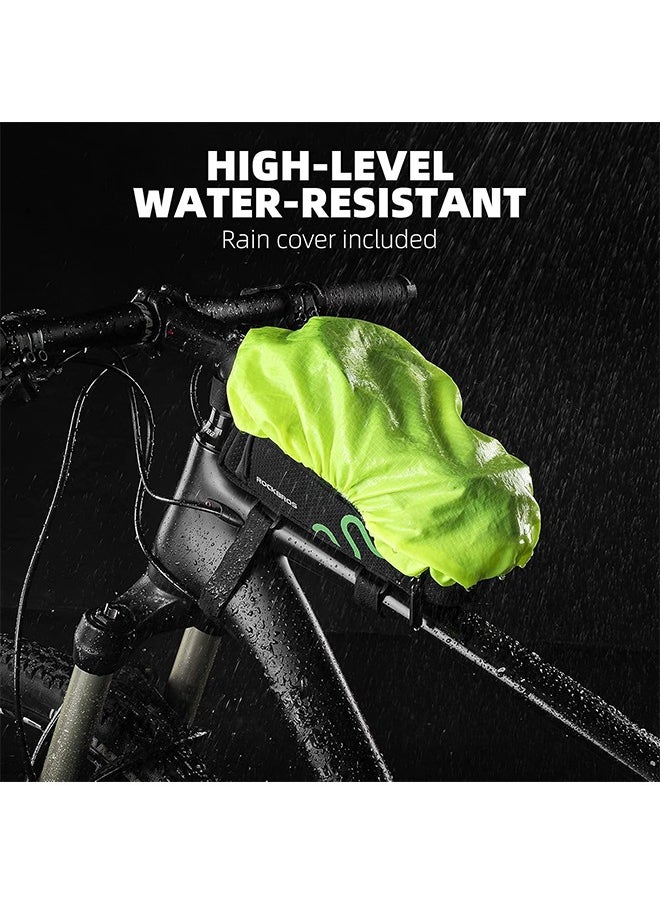 ROCKBROS Bike Frame Bag Bike Phone Mount Bag Bicycle Phone Holder with Side Bags Bike Top Tube Bag for Cycling Mountain Road Bike Pouch Accessories Storage Bag