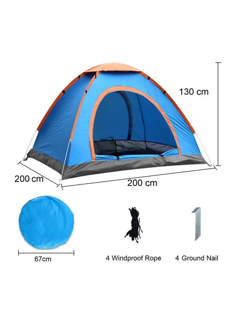 2-4 Person Pop Up Camping Tent, Waterproof Family Dome Tent, Instant Setup Portable Cabin Shelter, Lightweight Sunshade for Beach, Picnic, Sports, and Backpacking Travel, Camping Tent 200X200 N/W