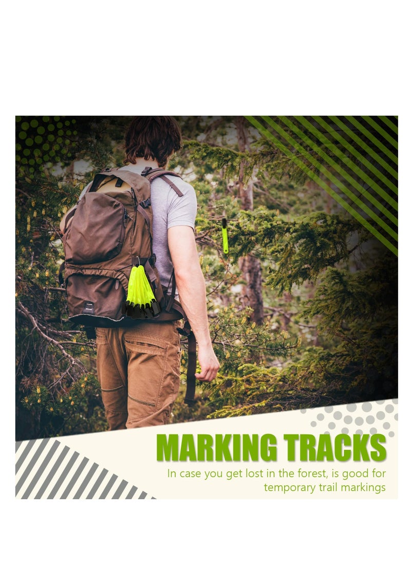 Durable Trail Markers and Reflective Tree Tacks for Hiking, Hunting, and Outdoor Activities - Quality Plastic and Iron, Includes Trail Marking Ribbon with Clips for Reliable Navigation.