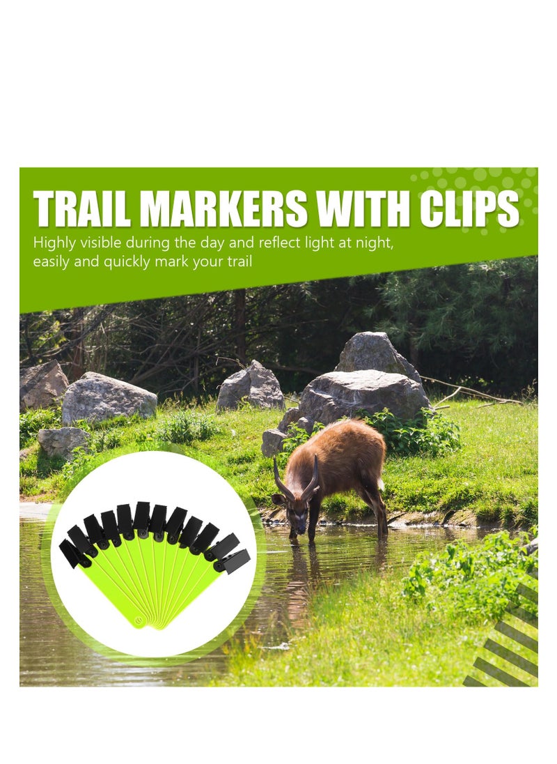 Durable Trail Markers and Reflective Tree Tacks for Hiking, Hunting, and Outdoor Activities - Quality Plastic and Iron, Includes Trail Marking Ribbon with Clips for Reliable Navigation.