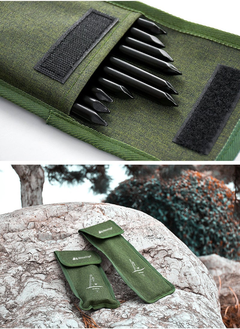 2PCS Camp Stove Outdoor Ground Nail Storage Bag Camping Tool Kit Multifunctional Storage Bag Camping Durable Cloth Accessories Organizing Bag