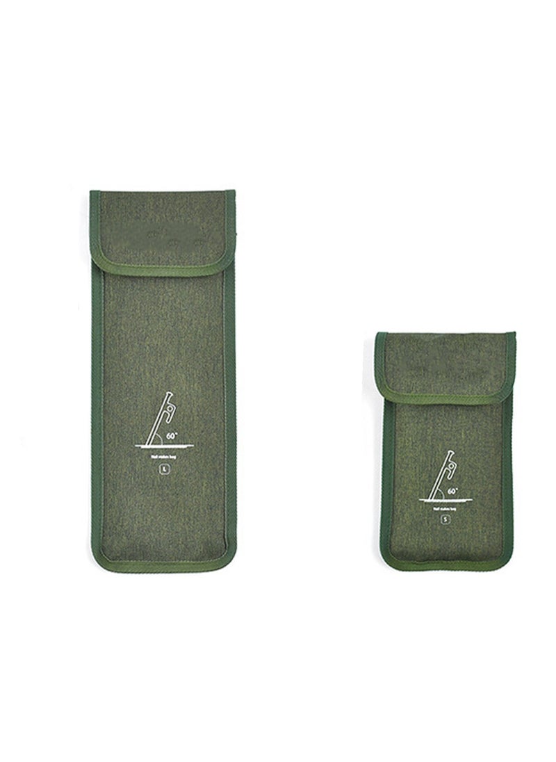 2PCS Camp Stove Outdoor Ground Nail Storage Bag Camping Tool Kit Multifunctional Storage Bag Camping Durable Cloth Accessories Organizing Bag