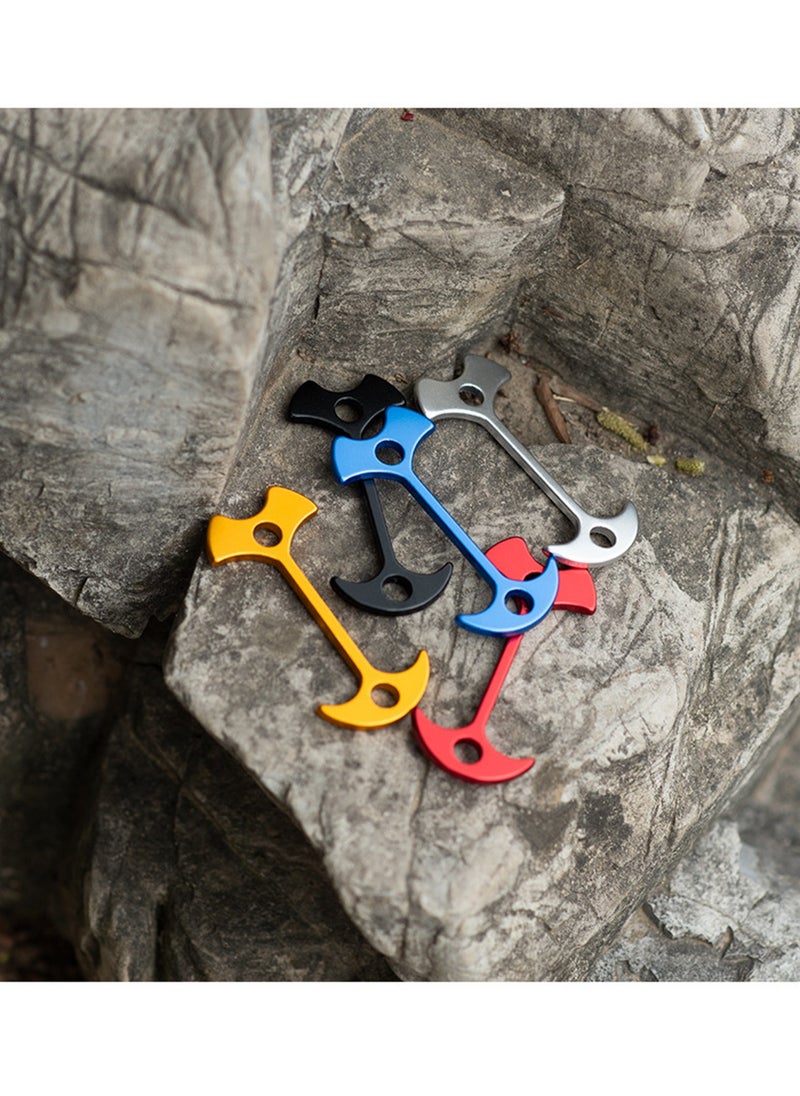 10Pcs Outdoor Fishbone Anchor Tent Pegs Rope Buckle Awning Deck Fixed Nails Tent Hooks (Random Color)