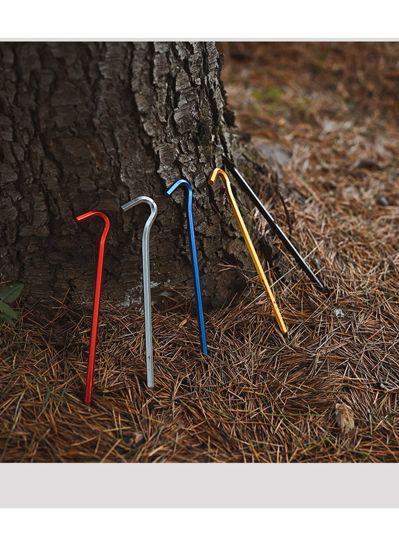 10pcs Tent Stakes Pegs Ground Nails For Camping Awning Spikes Hook Garden Stakes Ground Hammock Wind Rope Awning Canopy（Random Color）