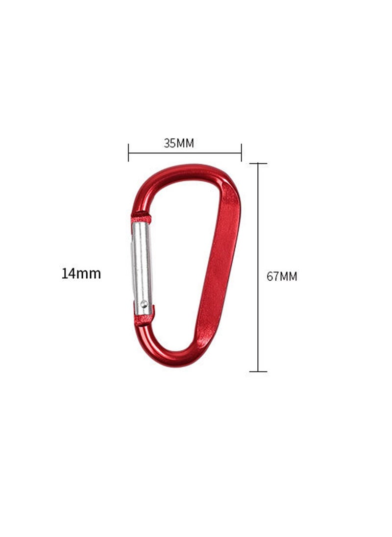 14 Pack D-Ring Buckle Clip Keychain Carabiner Mountaineering Keychains For Camping Hiking Outdoor Travel Back Packing Hanging Etc. Not For Rock Climbing （Random Color）