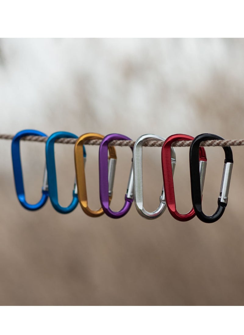 14 Pack D-Ring Buckle Clip Keychain Carabiner Mountaineering Keychains For Camping Hiking Outdoor Travel Back Packing Hanging Etc. Not For Rock Climbing （Random Color）