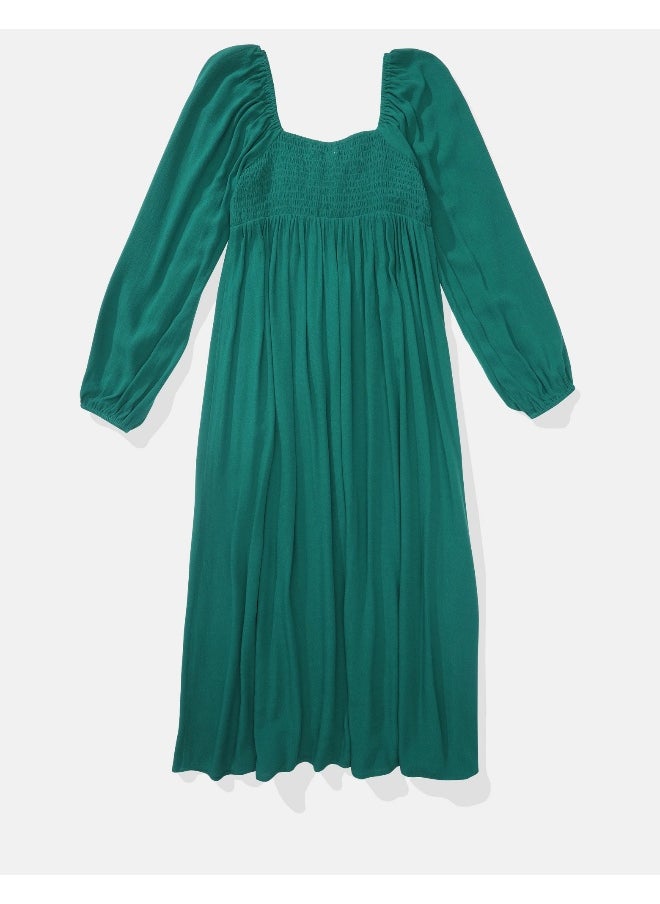 Puff Sleeve Ruched Dress