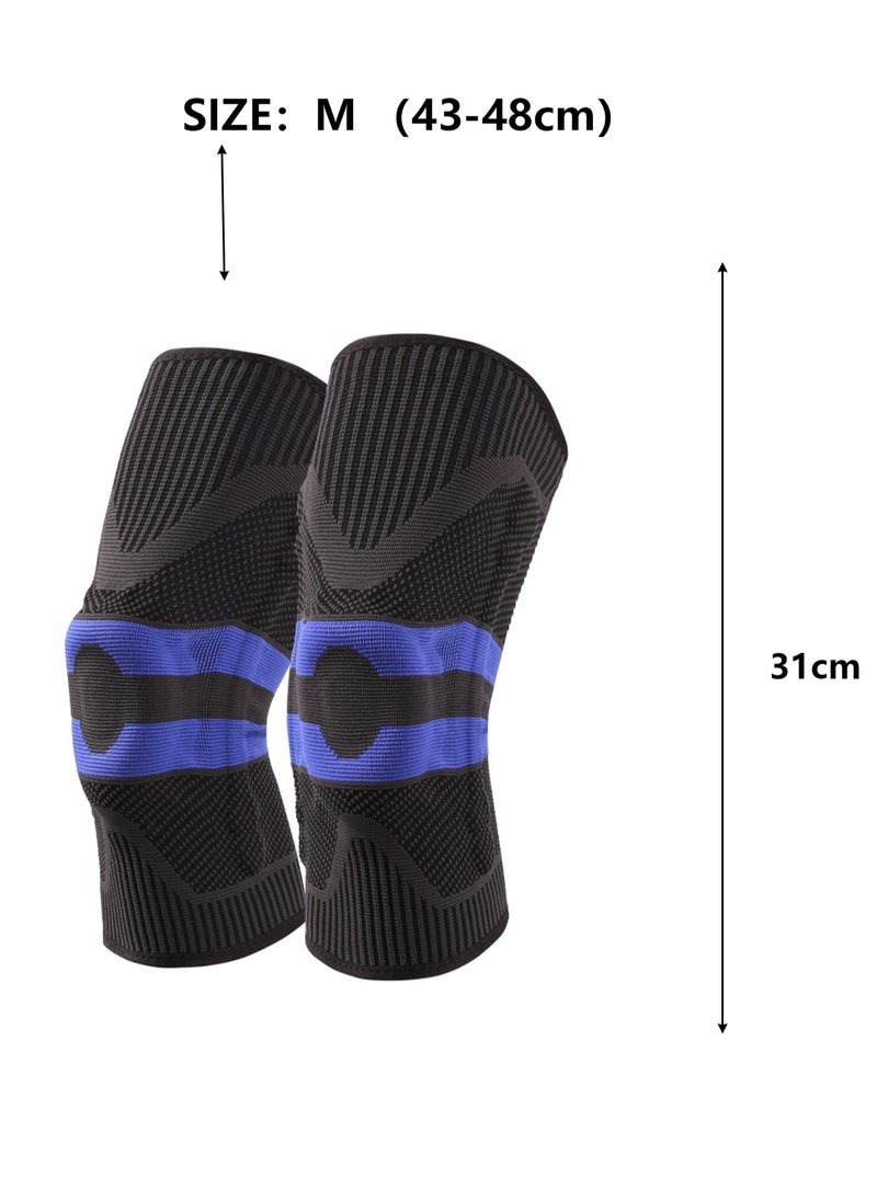 Outdoor sports goods sports knee pads men's silicone protective gear (2173 blue black size M)