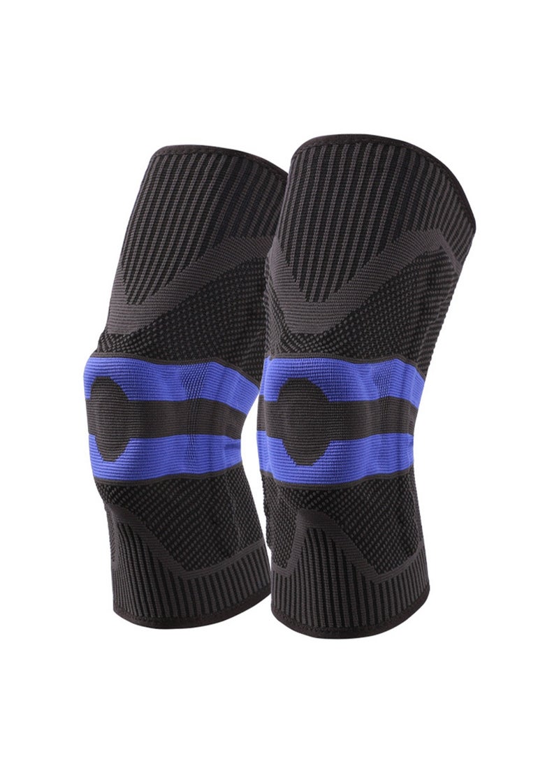 Outdoor sports goods sports knee pads men's silicone protective gear (2173 blue black size M)