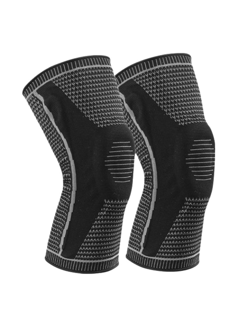 Outdoor Sports Products Single Sports Knee Pads Men's Silicone Protective Gear (2166Black L Size)