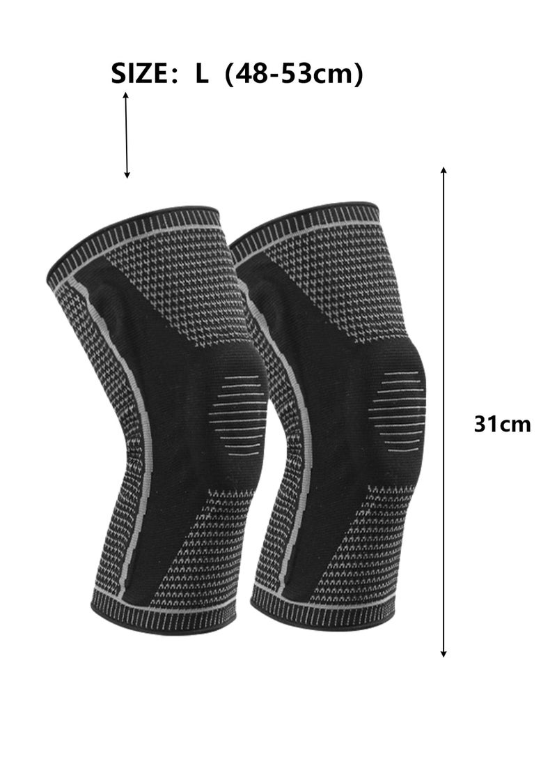 Outdoor Sports Products Single Sports Knee Pads Men's Silicone Protective Gear (2166Black L Size)