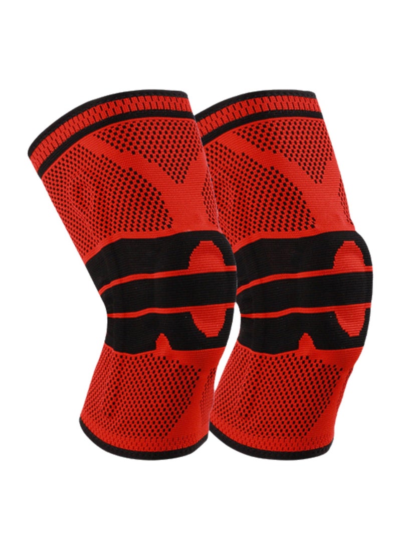 Outdoor Sports Supplies Single Pack Sports Knee Pads Men's Silicone Protectors (I 2167 Black and Red Size M)