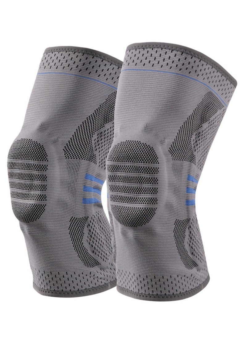 Outdoor Sports Supplies Single Pack Sports Knee Pads Men's Silicone Protectors (2173 gray size S)