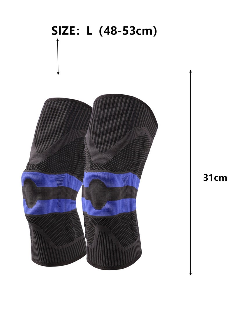 Outdoor sports goods sports knee pads men's silicone protective gear (2173 blue black size L)