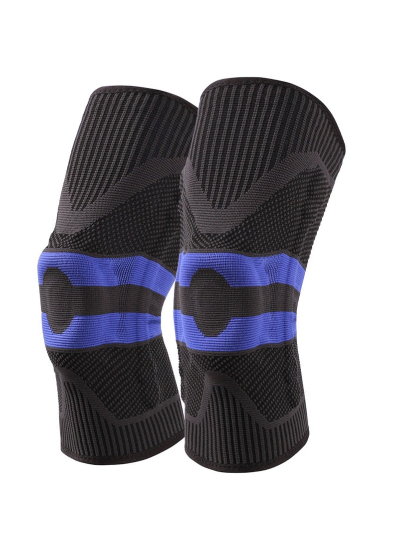 Outdoor sports goods sports knee pads men's silicone protective gear (2173 blue black size L)