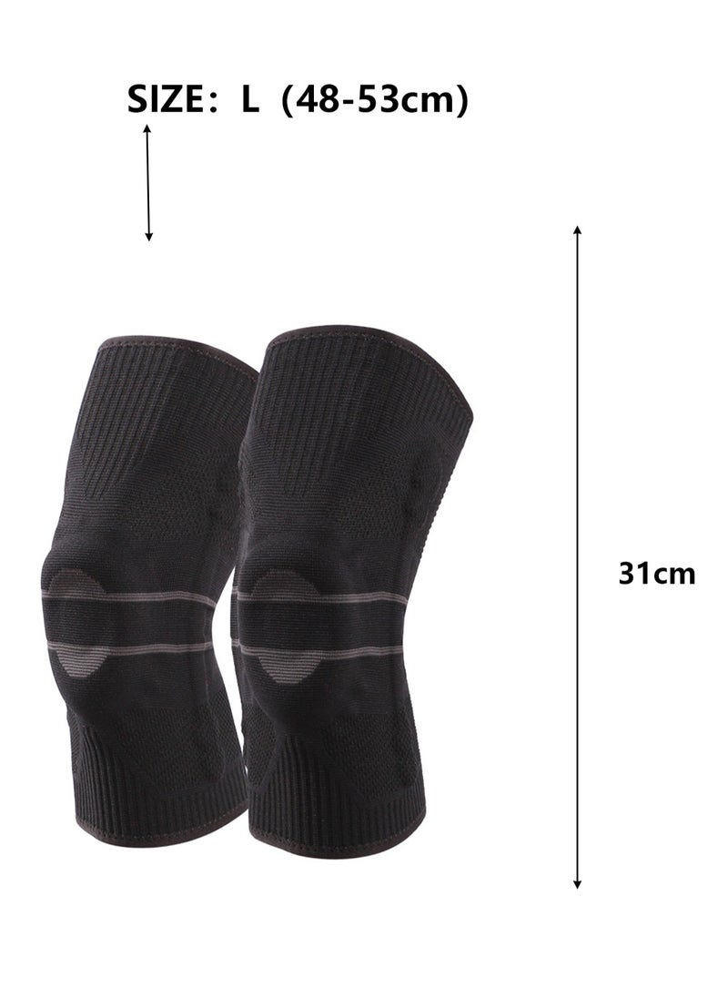 Outdoor Sports Supplies Single Pack Sports Knee Pads Men's Silicone Protectors (2173 black size L)