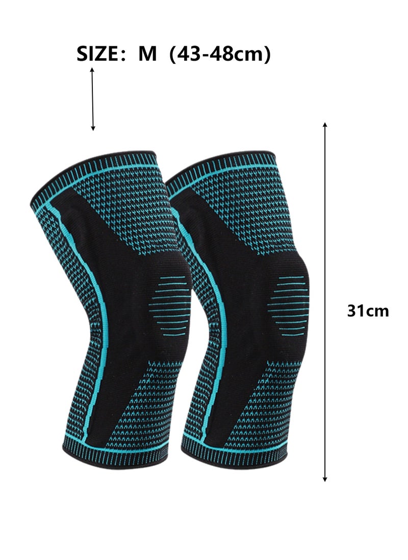 Outdoor Sports Products Single Sports Knee Pads for Men Silicone Protective Gear (2166Blue Size M)