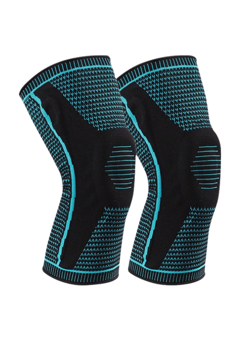 Outdoor Sports Products Single Sports Knee Pads for Men Silicone Protective Gear (2166Blue Size M)