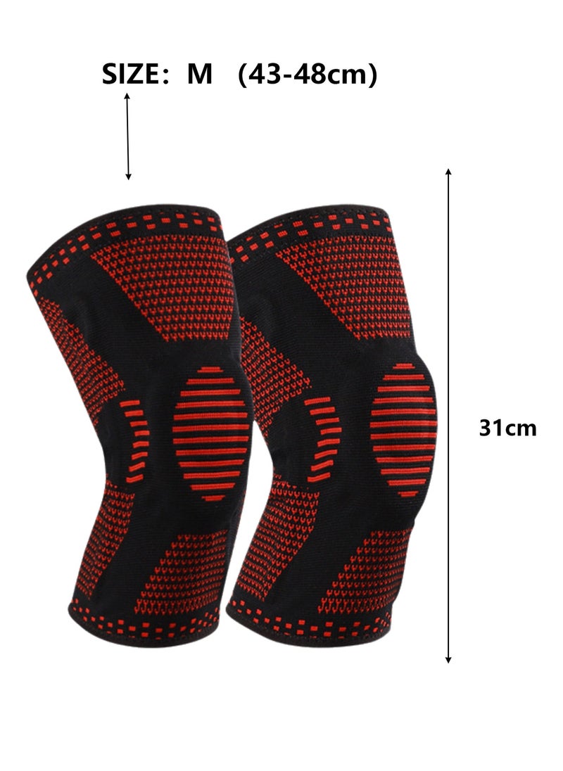 Outdoor Sports Supplies Single Pack Sports Knee Pads Men's Silicone Protectors (2170 red size M)