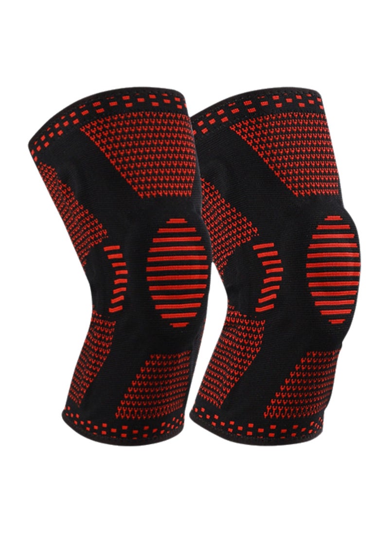 Outdoor Sports Supplies Single Pack Sports Knee Pads Men's Silicone Protectors (2170 red size M)