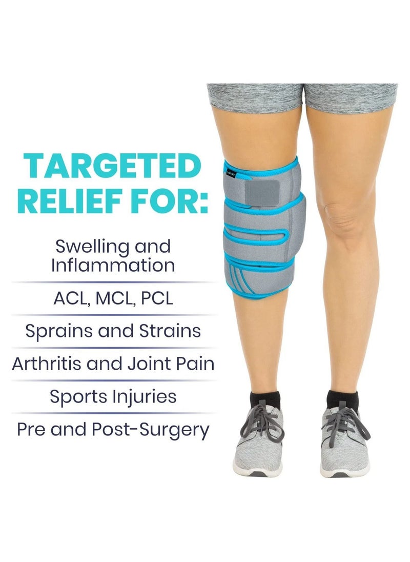 Knee Ice Pack Wrap, Heat Support Strap for Arthritis Pain, Tendonitis, Athletic Injury, Osteoarthritis, Meniscus and Patella Surgery