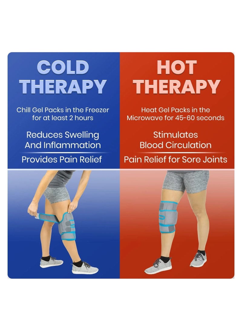 Knee Ice Pack Wrap, Heat Support Strap for Arthritis Pain, Tendonitis, Athletic Injury, Osteoarthritis, Meniscus and Patella Surgery
