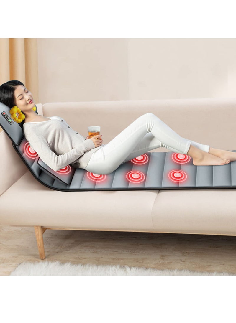 Heating Pad Full Body Vibrating Massage Mat Back Massager -Deep Tissue Kneading Massage Chair Pad for Full Back,Chair Massager for Home or Office Massage Mat