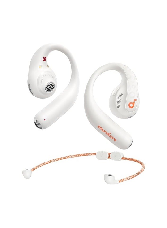Anker AeroFit Pro Open-Ear Headphones, Ultra Comfort, Secure Fit, Ergonomic Design, Rich Sound with LDAC, Bluetooth 5.3, IPX5 Water-Resistant, 46H Playtime White