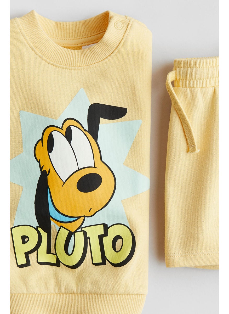2-Piece Print-Motif Sweatshirt Set