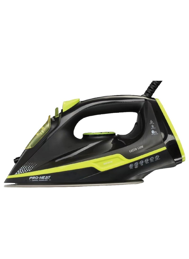 Essential Care Steam Iron 2200W with Powerful Burst Steam Function and 450mL Capacity / Overheat Protection / Spray & Steam Function / 360 Degree Swivel Cord / Temperature Control Knob / Auto-Off Function - Black & Green