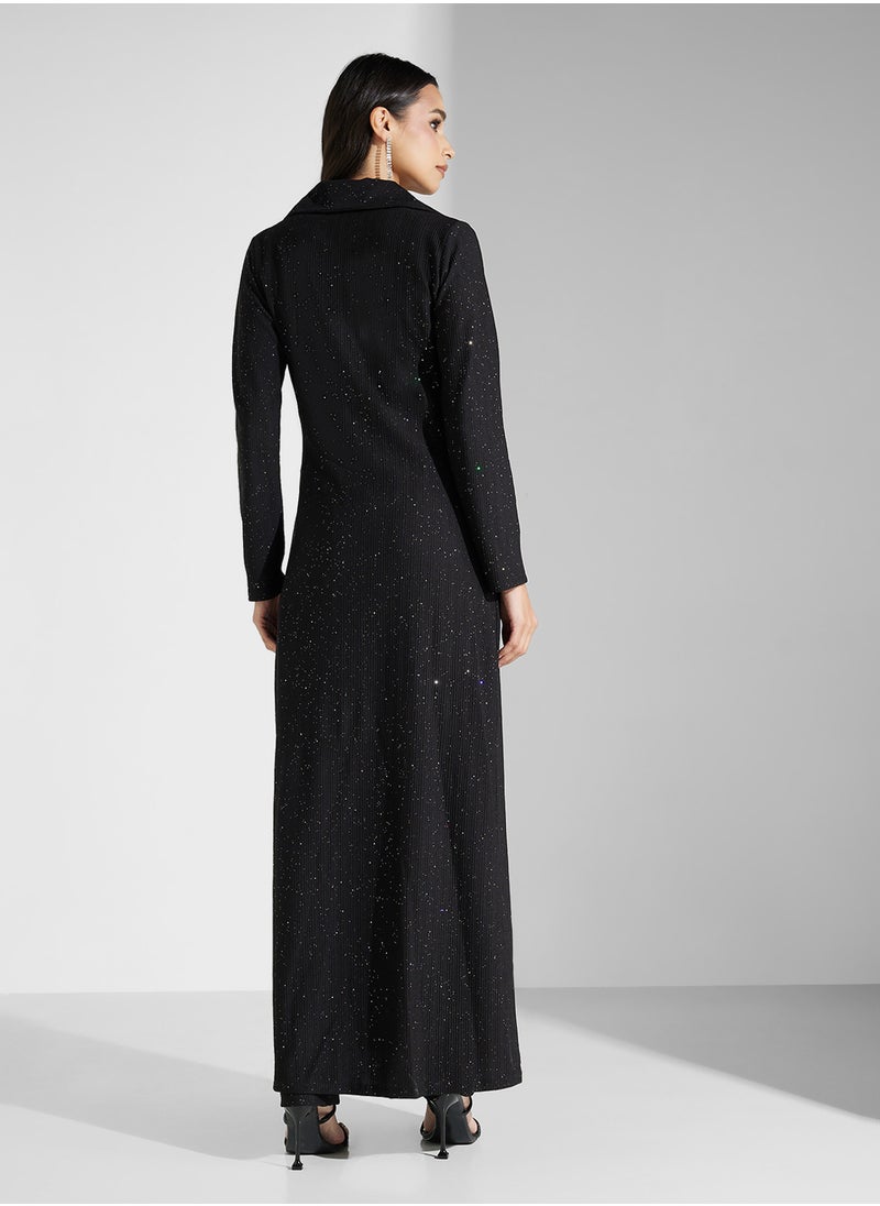 COLLARED NECK 3PCS PANTS SET