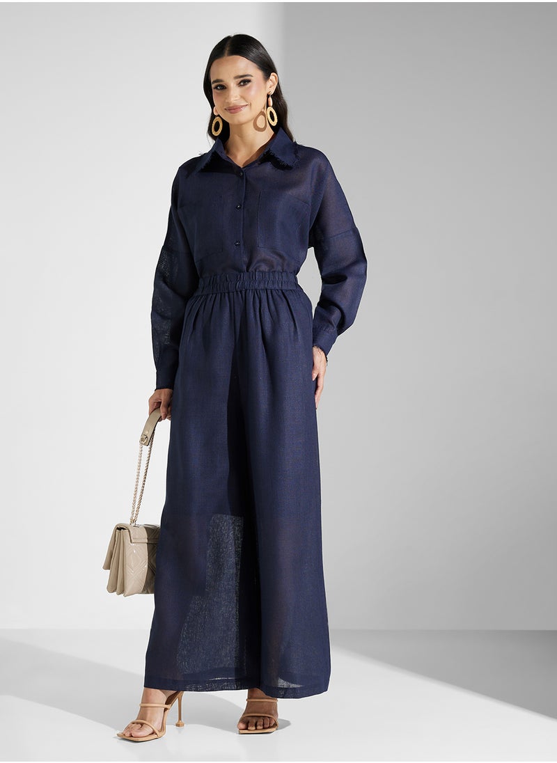 COLLARED NECK 2PCS SET