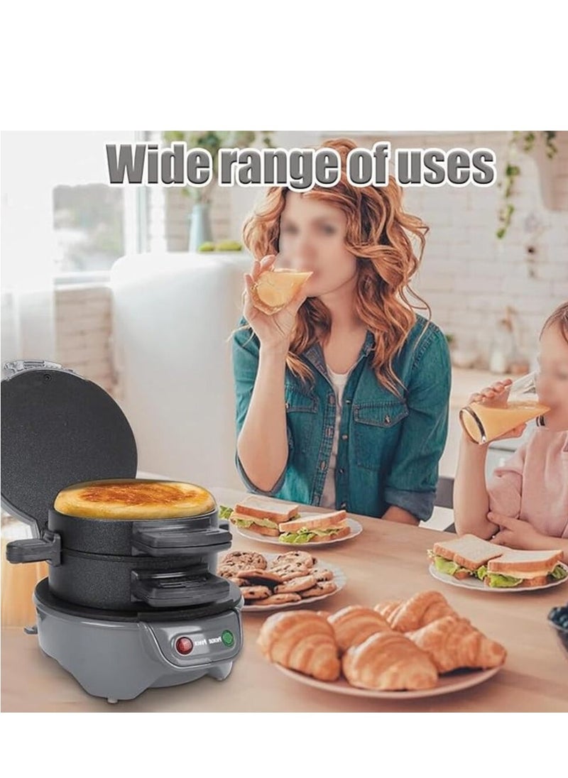 Breakfast Sandwich Maker, 800W Electric Hamburger Maker, Non-Stick Coating, for English Muffins, Croissants, Mini Waffles Panini