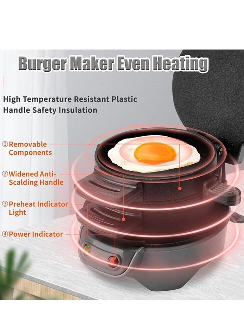 Breakfast Sandwich Maker, 800W Electric Hamburger Maker, Non-Stick Coating, for English Muffins, Croissants, Mini Waffles Panini