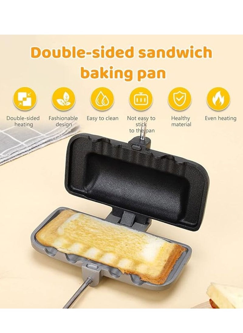 Double-sided Sandwich Baking Pan, Removable breakfast sandwich grilled cheese omelet butter maker, nonstick grilled cheese mold