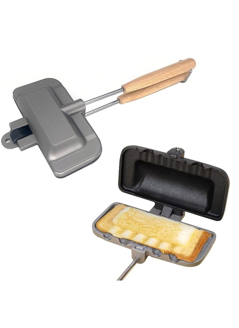 Double-sided Sandwich Baking Pan, Removable breakfast sandwich grilled cheese omelet butter maker, nonstick grilled cheese mold