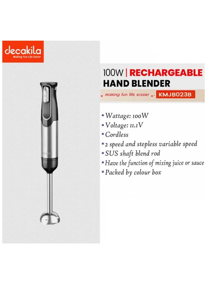 Decakila 2-Speed Rechargeable Cordless Immersion Hand Blender 100W