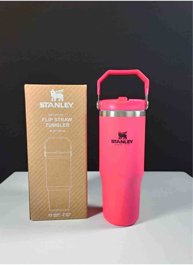 Stanley Stainless Steel Tumbler - Vacuum Insulated Water Bottle for Home, Office or Car Reusable Cup with Straw Leak Resistant Flip Cold for 12 Hours or Iced for 2 Days, 30oz