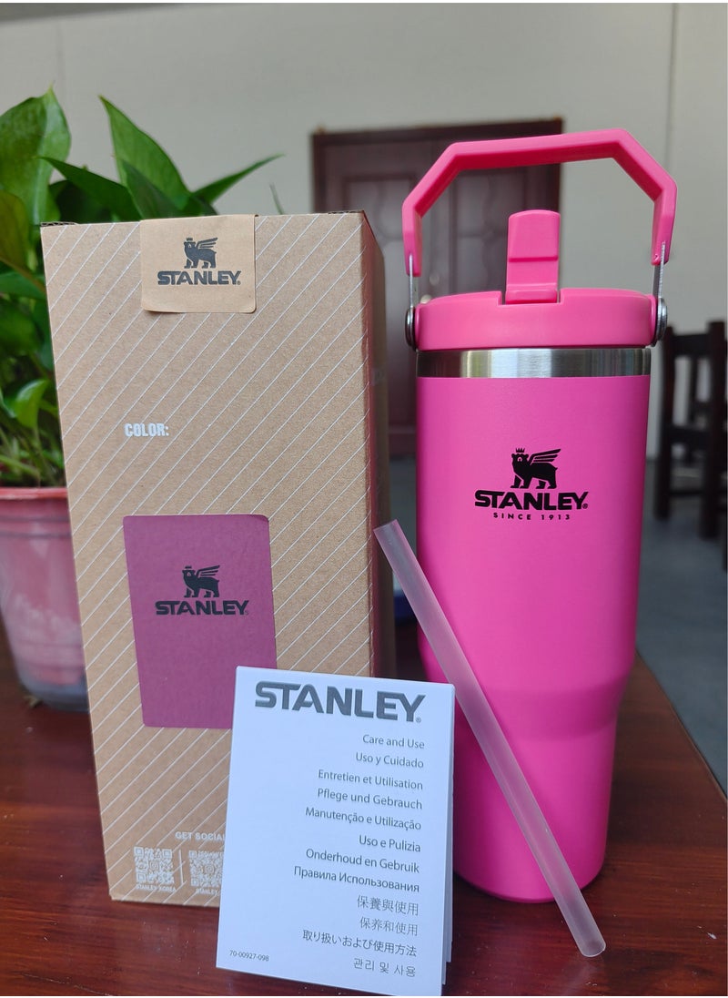 Stanley Stainless Steel Tumbler - Vacuum Insulated Water Bottle for Home, Office or Car Reusable Cup with Straw Leak Resistant Flip Cold for 12 Hours or Iced for 2 Days, 30oz