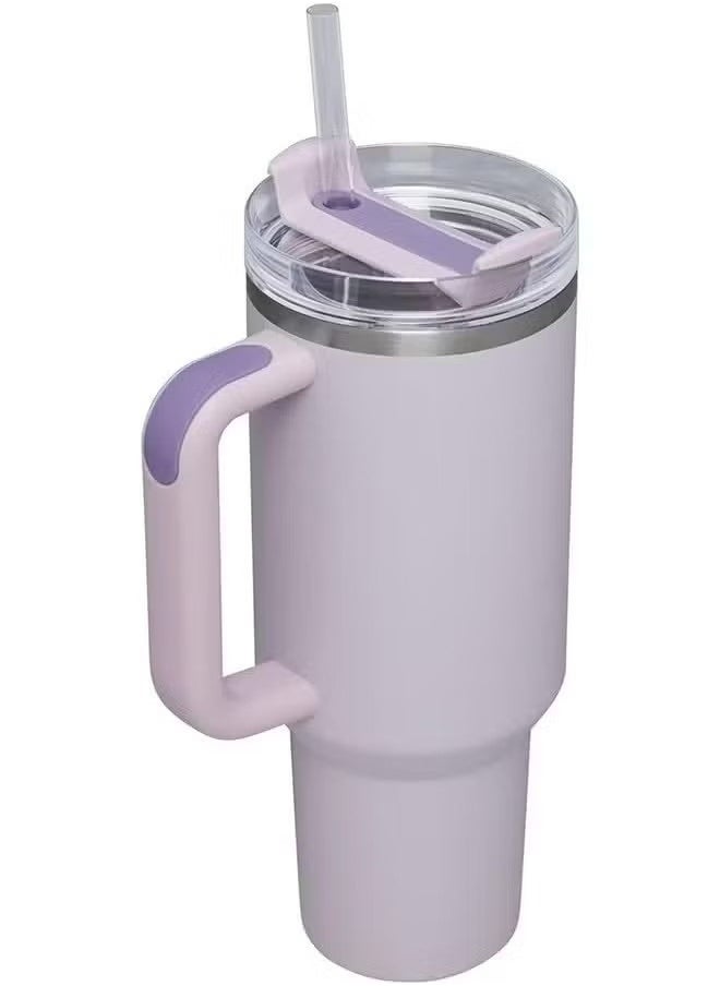 Stainless Steel Vacuum Insulated Tumbler with Lid and Straw for Water, Iced Tea or Coffee, Smoothie and More, 40 oz Purple