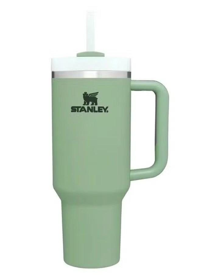 Stainless Steel Vacuum Insulated Tumbler with Lid and Straw for Water, Iced Tea or Coffee, Smoothie and More, 40 oz Green