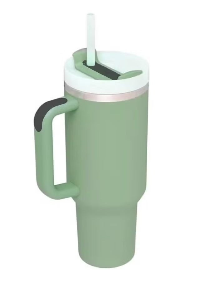 Stainless Steel Vacuum Insulated Tumbler with Lid and Straw for Water, Iced Tea or Coffee, Smoothie and More, 40 oz Green